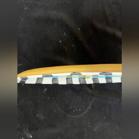 Handmade Ceramic Oval Serving Tray “Lemons On Aqua 11”x6” Original Design - Picture 4 of 8